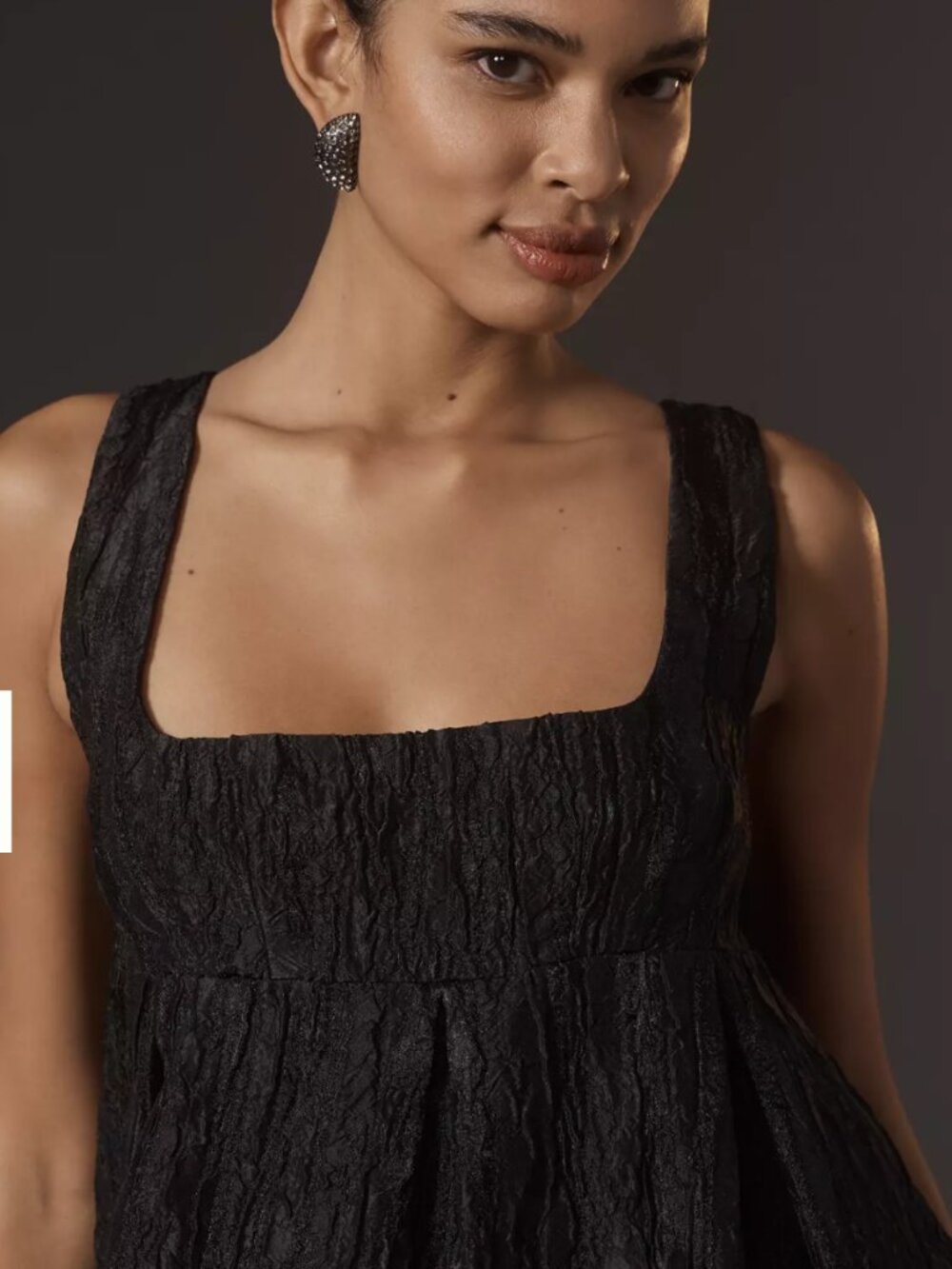 Maeve Anthropologie Black Textured Babydoll Mini Cocktail Dress, XL - Picture 16 of 16
